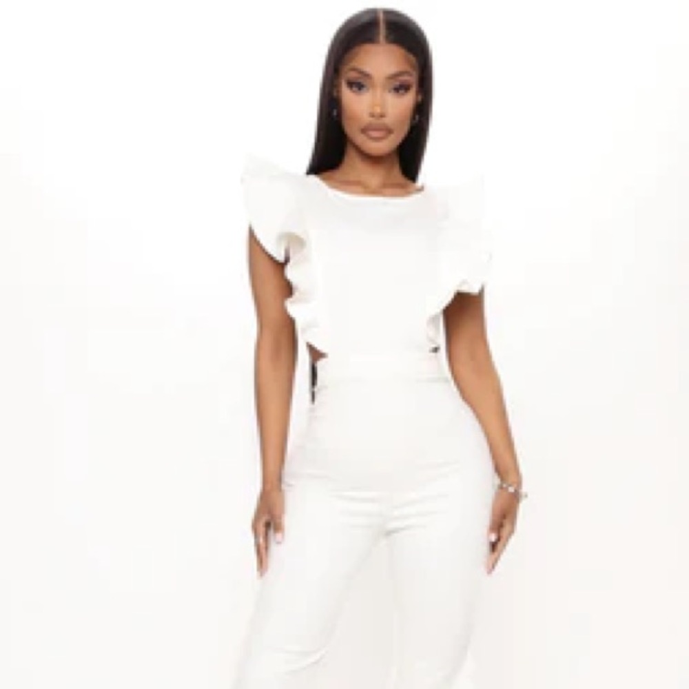 Fashionova “Janis” Denim Jumpsuit - White